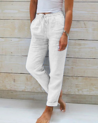 Effortless Elegance | Women's Stretchy Lightweight Pants with Elastic Waist | Comfortable Design for All-Day Wear