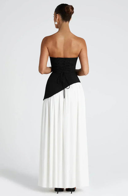 Elegant Asymmetric Maxi Dress for Women with Fitted Silhouette | Perfect Long Dress for Weddings and Formal Events