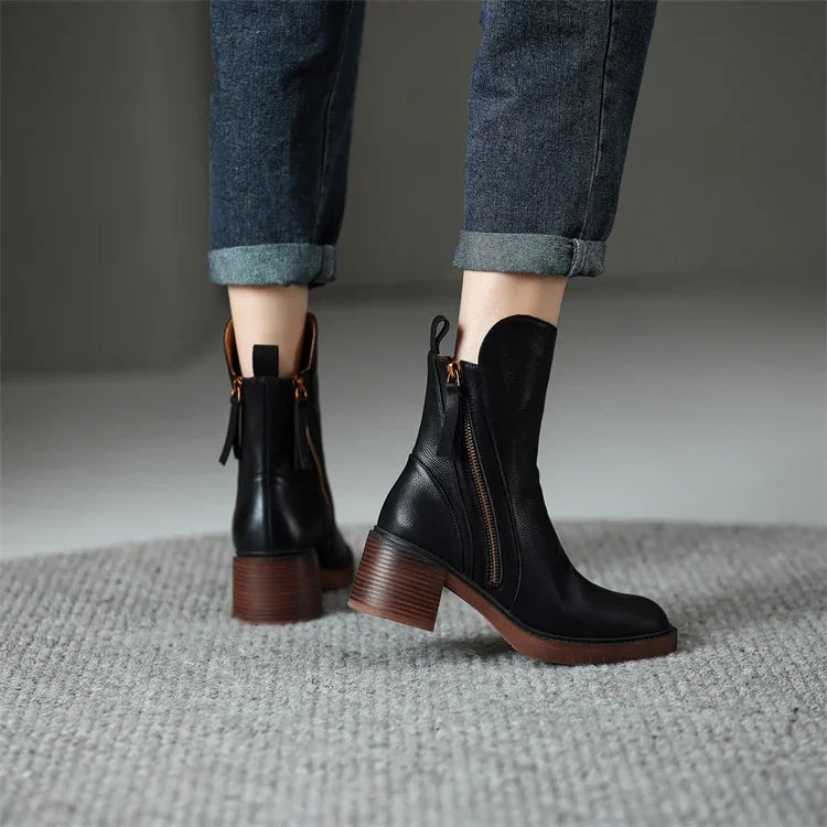 Elegant Black Ankle Boots for Women with Sculpted Design | All-Day Comfort Booties