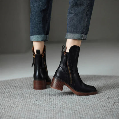 Elegant Black Ankle Boots for Women with Sculpted Design | All-Day Comfort Booties