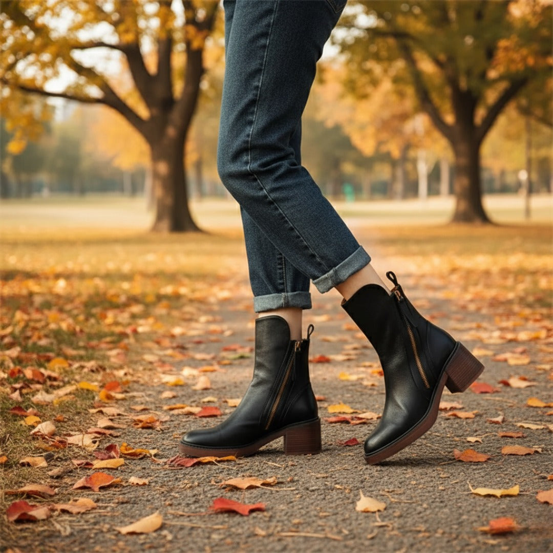 Elegant Black Ankle Boots for Women with Sculpted Design | All-Day Comfort Booties