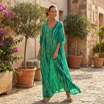Elegant Caftan Maxi Dress | Women's Dress with Flowing Silhouette for Effortless Summer Style
