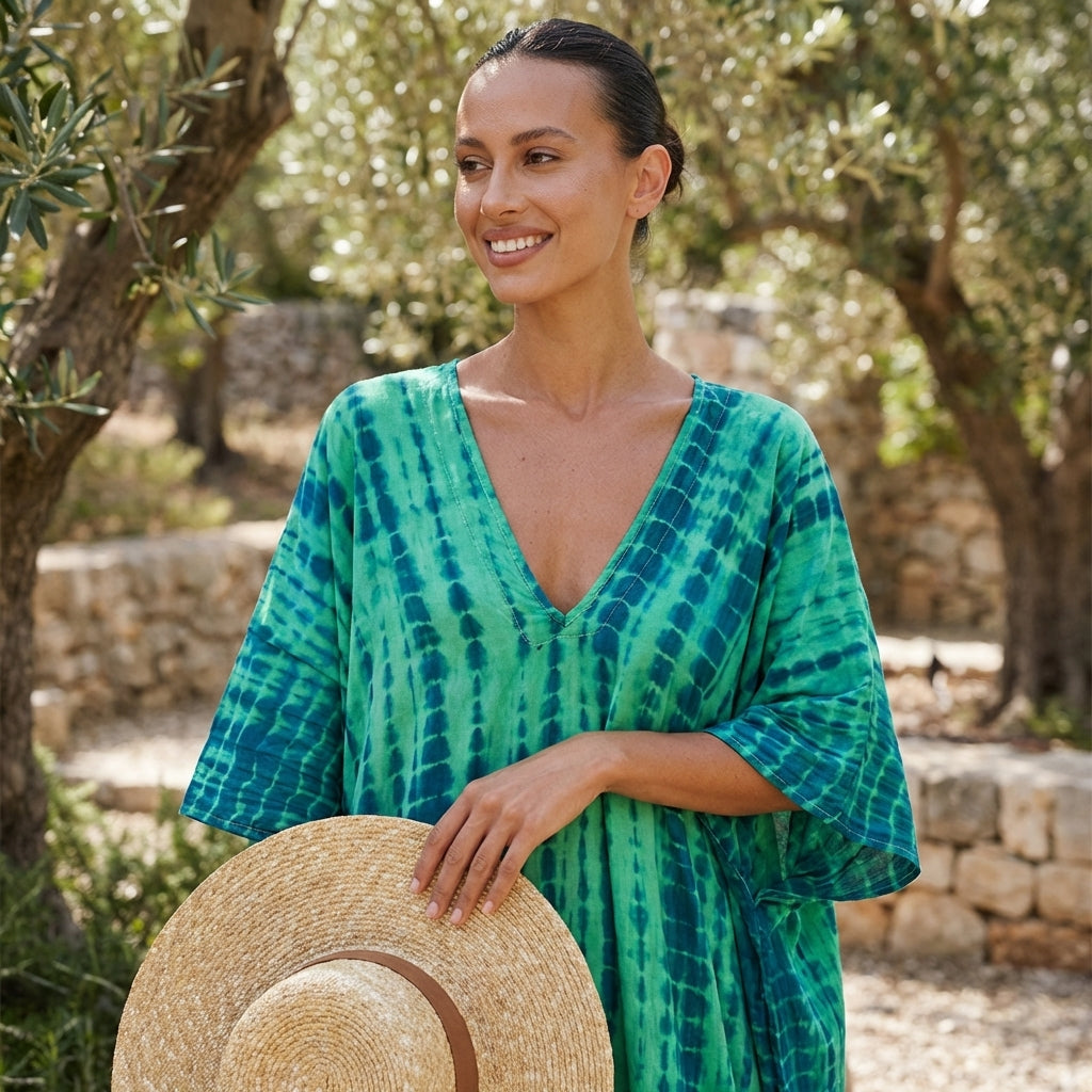 Elegant Caftan Maxi Dress | Women's Dress with Flowing Silhouette for Effortless Summer Style