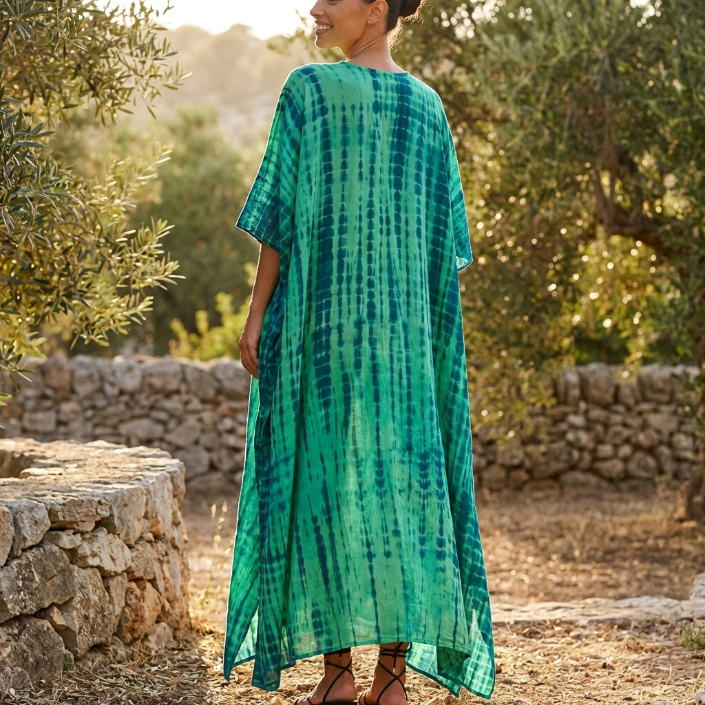 Elegant Caftan Maxi Dress | Women's Dress with Flowing Silhouette for Effortless Summer Style