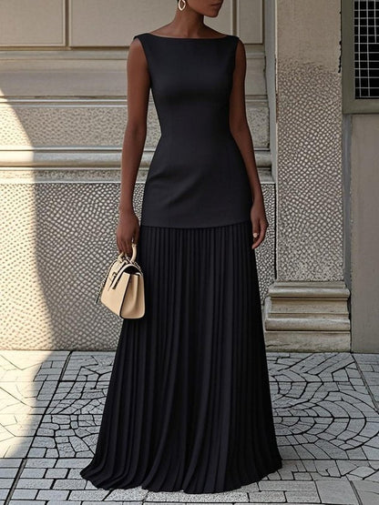 Elegant Collection | Women's Dress with Flowing Pleats | Timeless Formal Wear for Weddings and Events