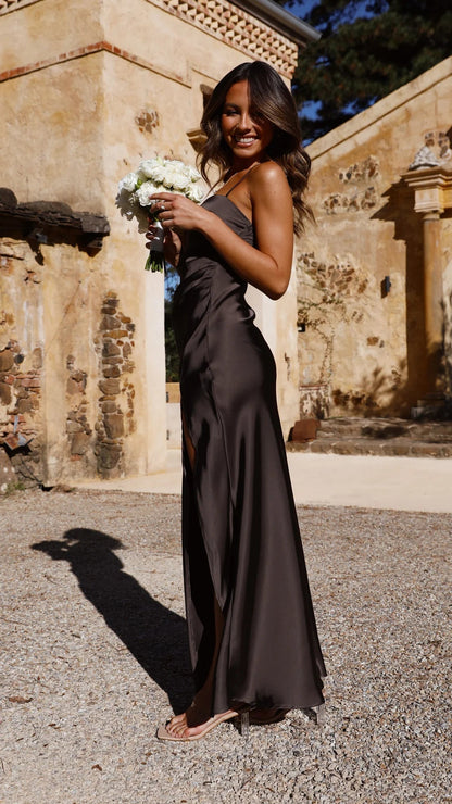 Elegant Collection | Women's Slip Dress with Side Split | Silk-Like Fabric for Effortless Style
