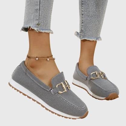 Elegant Comfort | Women's Black Loafers with Cushioned Support | Slip-On Design for All-Day Comfort