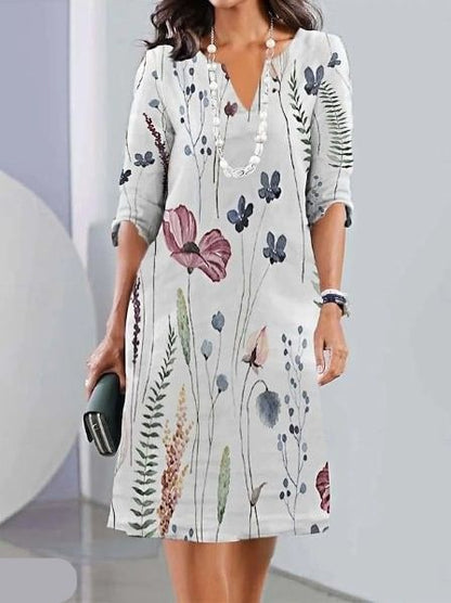 Elegant Floral A-Line Dress for Women with Lightweight Fabric | Effortless Summer Style