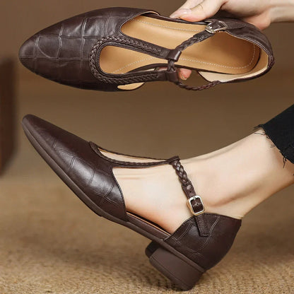 Elegant Leather Mary Janes | T-Strap Design with Cushioned Sole | Comfortable Women's Shoes for Everyday Style