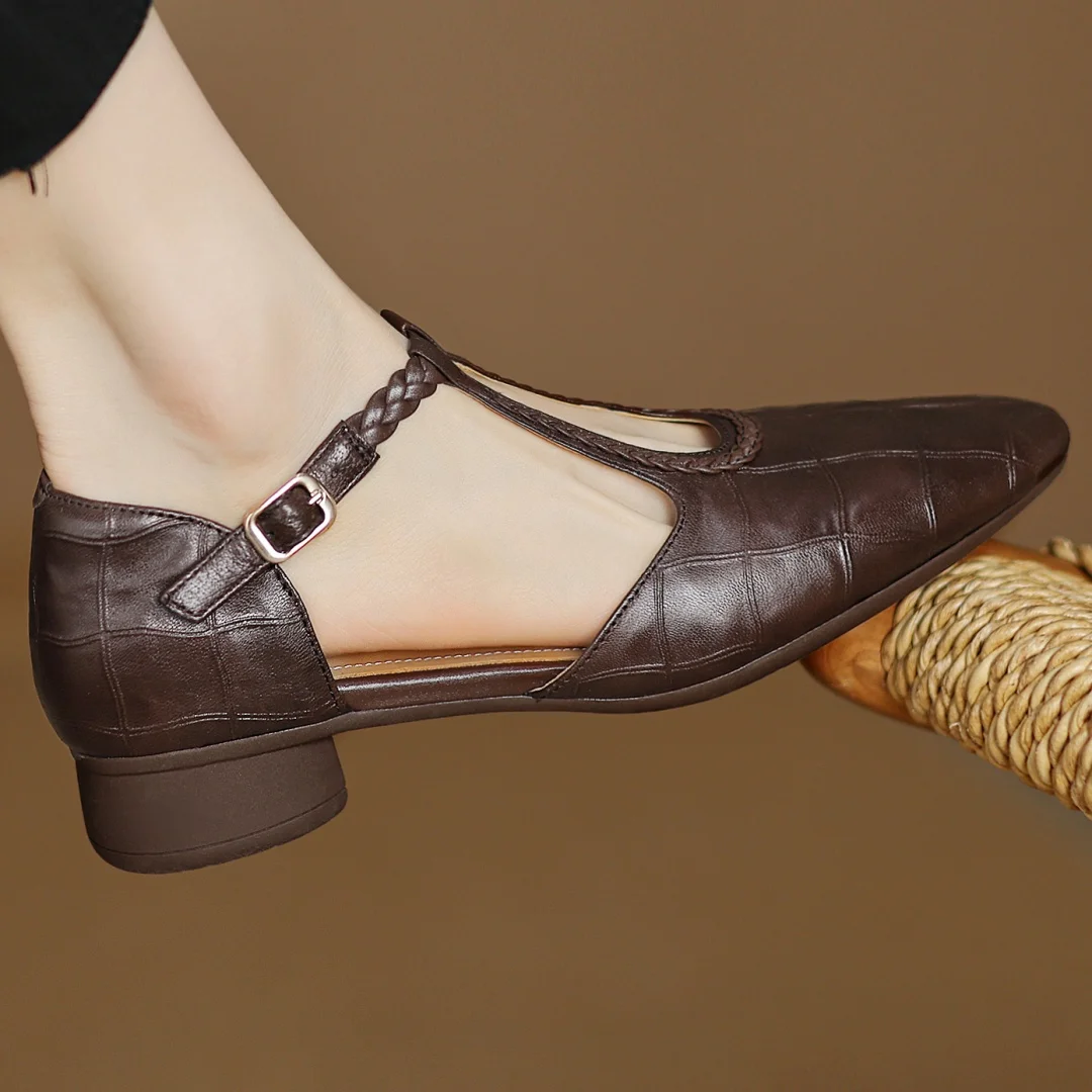 Elegant Leather Mary Janes | T-Strap Design with Cushioned Sole | Comfortable Women's Shoes for Everyday Style