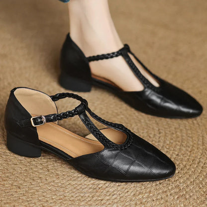 Elegant Leather Mary Janes | T-Strap Design with Cushioned Sole | Comfortable Women's Shoes for Everyday Style