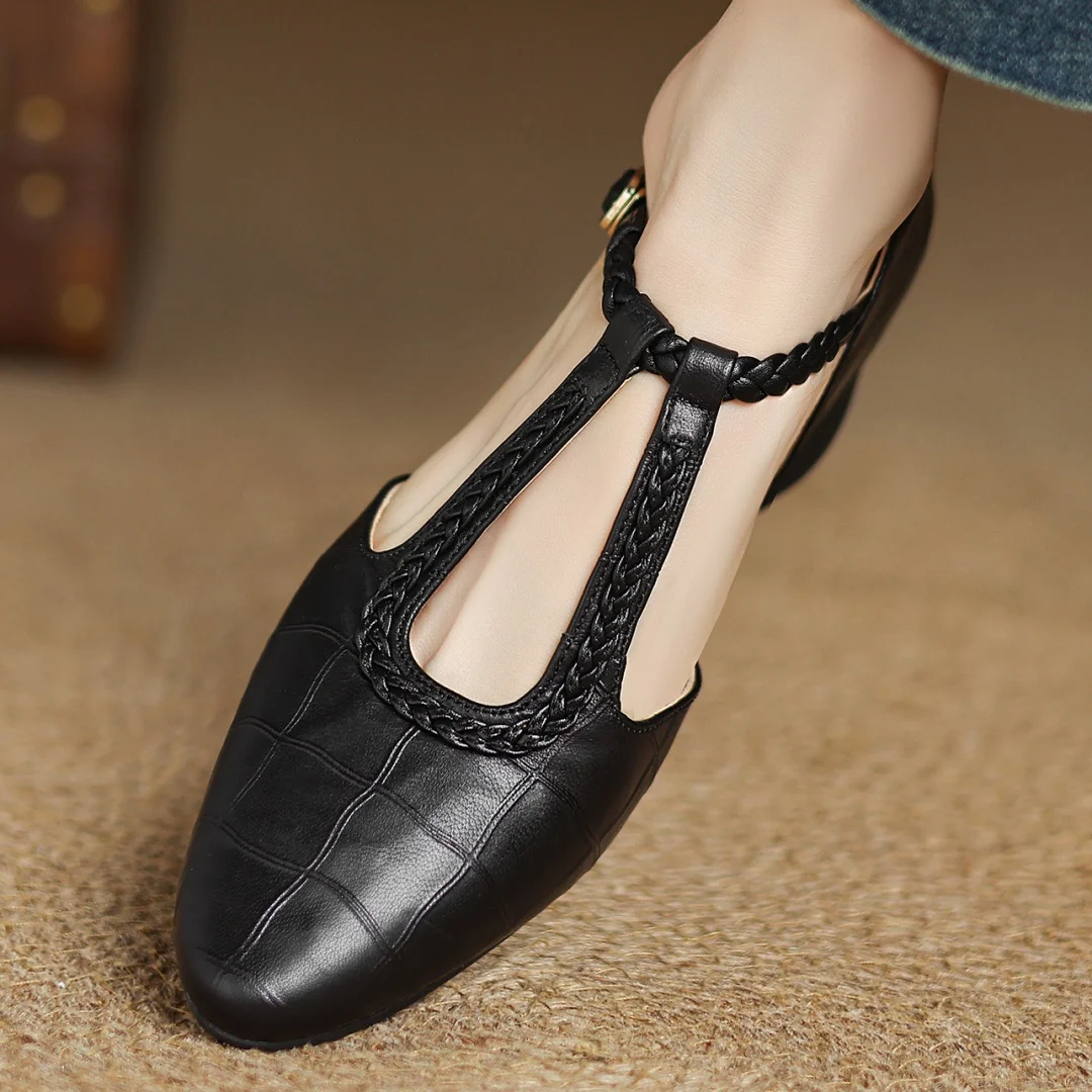 Elegant Leather Mary Janes | T-Strap Design with Cushioned Sole | Comfortable Women's Shoes for Everyday Style