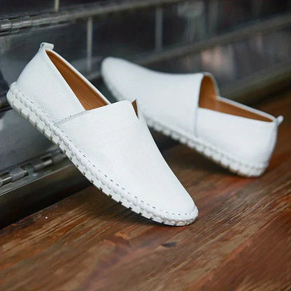 Elegant Loafers | Black Leather Slip-Ons with Cushioned Insole | Comfortable Footwear for Women