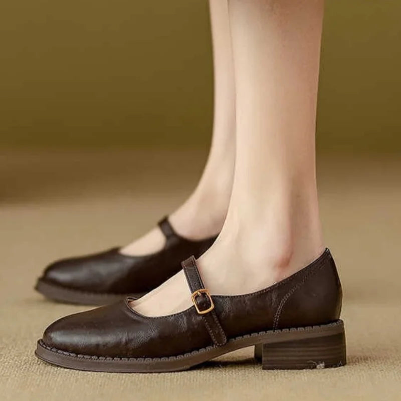 Elegant Mary Jane Flat Shoes for Women with Cushioned Insole | Adjustable Strap for All-Day Comfort