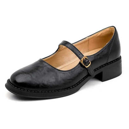 Elegant Mary Jane Flat Shoes for Women with Cushioned Insole | Adjustable Strap for All-Day Comfort