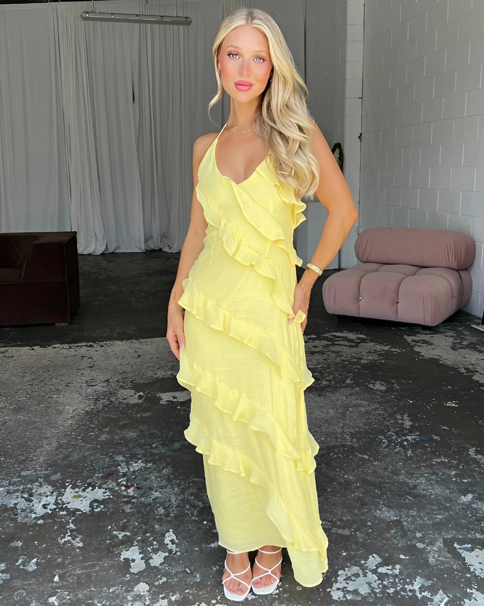 Elegant Maxi Dresses for Women | Flowy Halterneck Design for Effortless Style