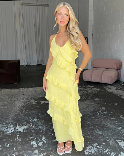 Elegant Maxi Dresses for Women | Flowy Halterneck Design for Effortless Style