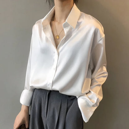 Elegant Satin Blouse | Women's Blouse with Subtle Shine | Timeless Style for Any Occasion