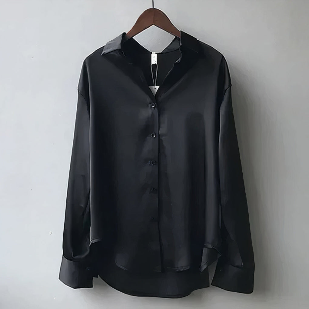 Elegant Satin Blouse | Women's Blouse with Subtle Shine | Timeless Style for Any Occasion