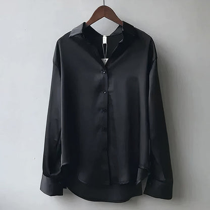 Elegant Satin Blouse | Women's Blouse with Subtle Shine | Timeless Style for Any Occasion