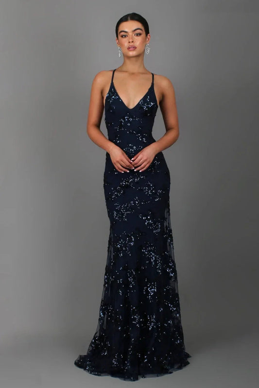 Elegant Sequin Maxi Dress | Women's Formal Gown with Fitted Silhouette for Glamorous Events