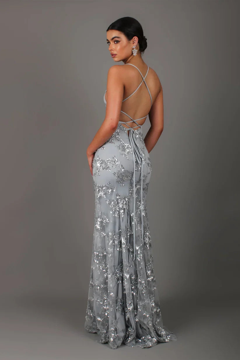 Elegant Sequin Maxi Dress | Women's Formal Gown with Fitted Silhouette for Glamorous Events