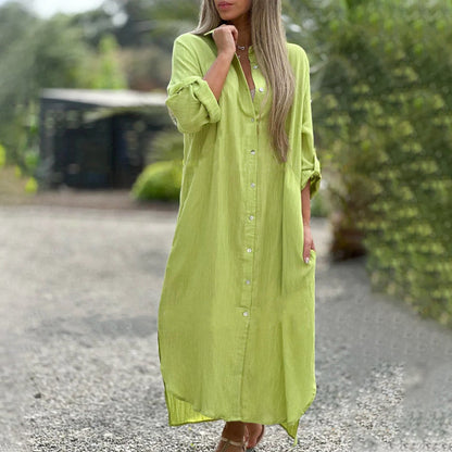 Elegant Spring Dress | Women's Dress with Button-Front Design | Versatile Everyday Wear for Effortless Style