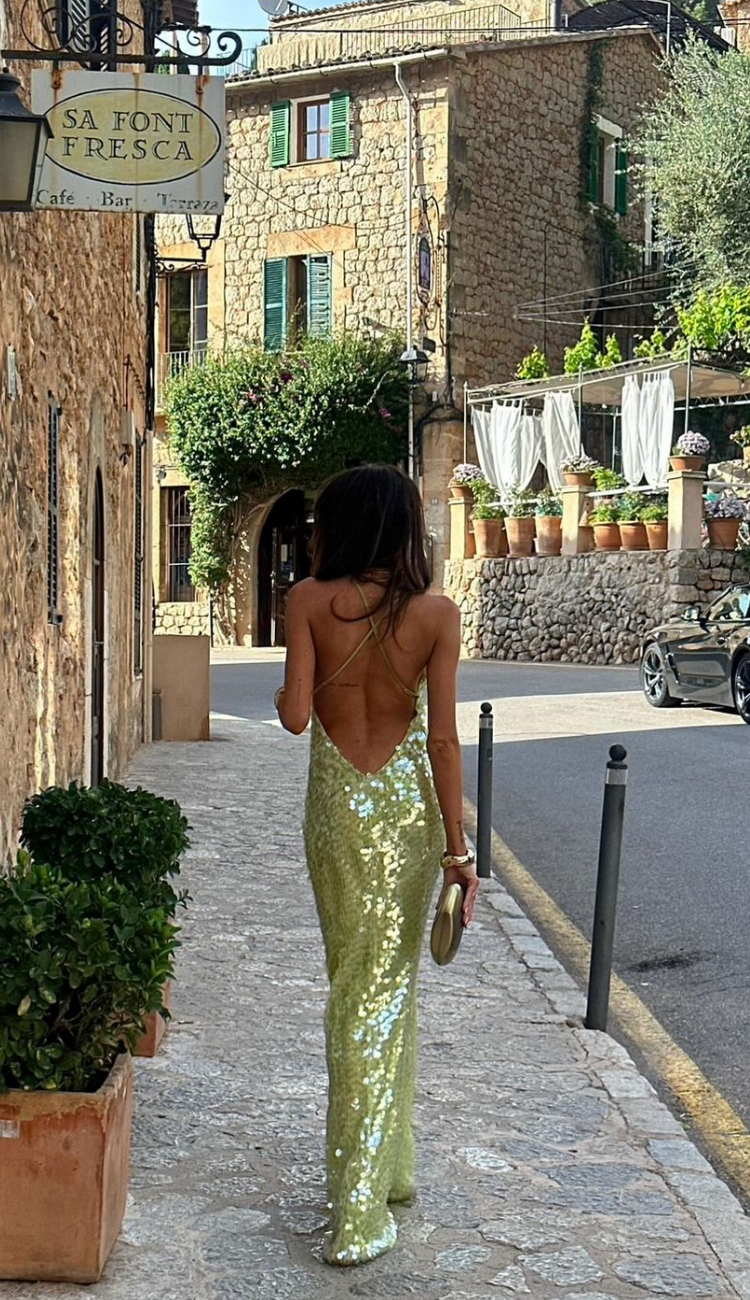 Elegant Summer Dresses | Square Collar Sequin Design with Flattering Fit for Stylish Warm-Weather Occasions