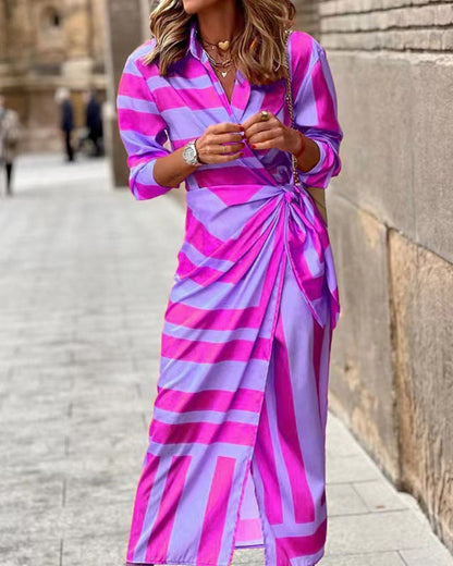 Elegant Summer Dresses | Women's Wrap Dress with Collared Neckline | Adjustable Fit for Effortless Style