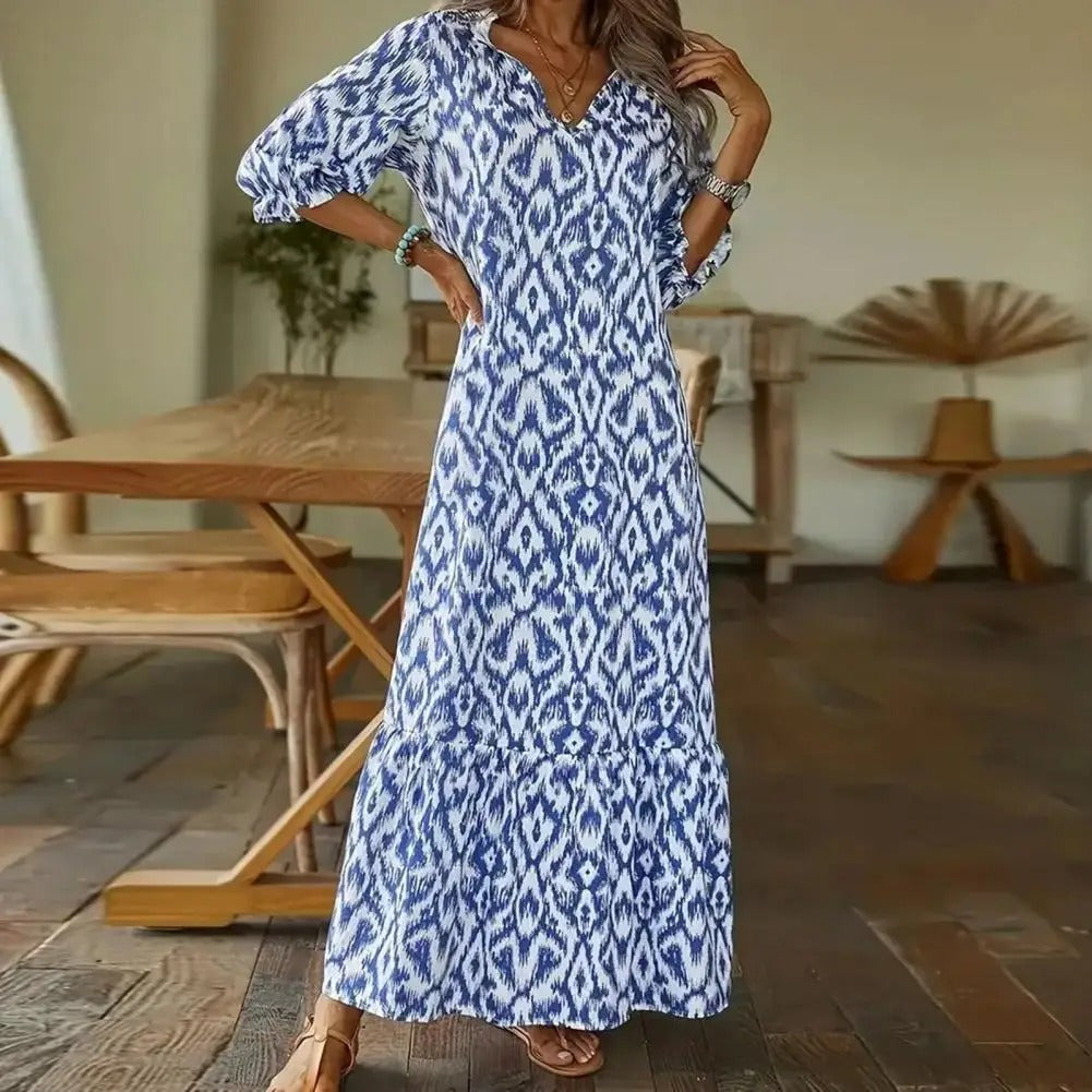 Elegant Summer Maxi Dress with Flattering Neckline | Effortless Style for Warm-Weather Outings