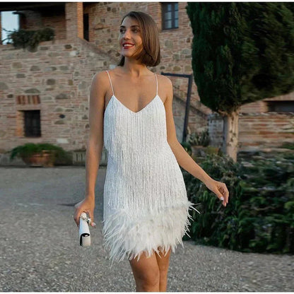 Elegant Summer Mini Dress | Women's Fitted Sequin Cocktail Dress with Shimmering Detail for Stylish Celebrations