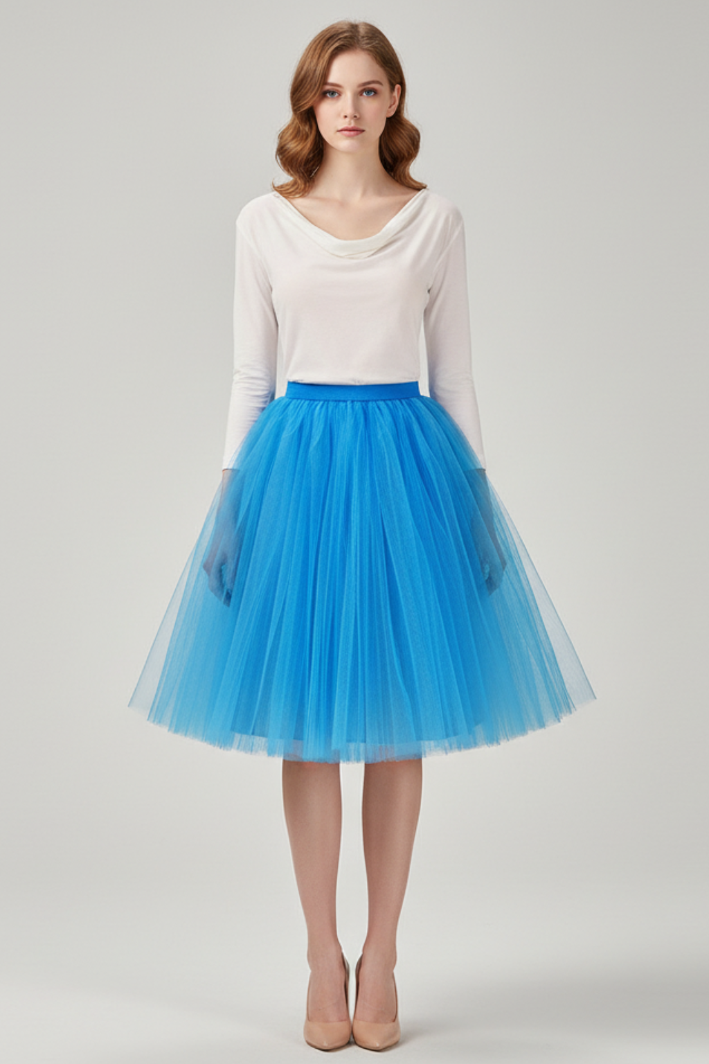 Elegant Tulle | Women's Midi Skirt with Multi-Layer Design | Flattering A-Line for Versatile Style