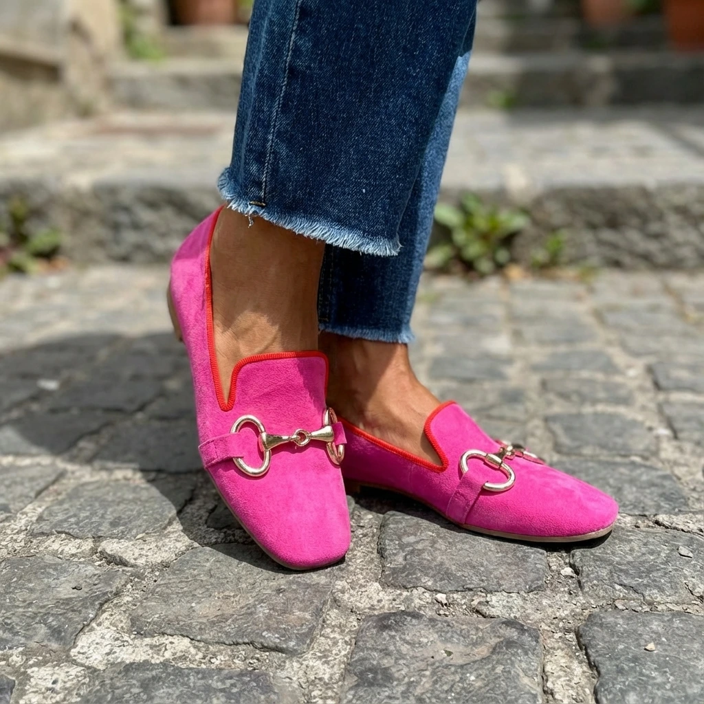 Elegant Women's Loafers | Orthopedic Slip-On Shoes with Buckle Detail | Stylish Comfort for Everyday Wear