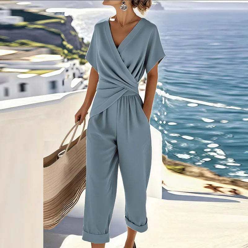 Elegant Women's Set | Two-Piece Set with Flattering Wrap-Front Design | Versatile Outfit for Effortless Style
