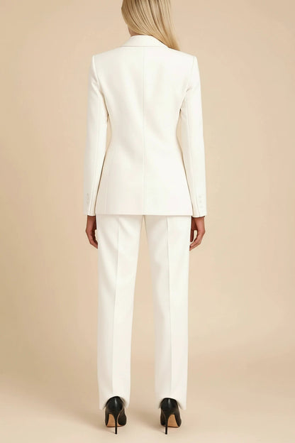 Elegant Women's Suit | Tailored Pant Suit Set with Wide-Leg Pants for Effortless Professional Style