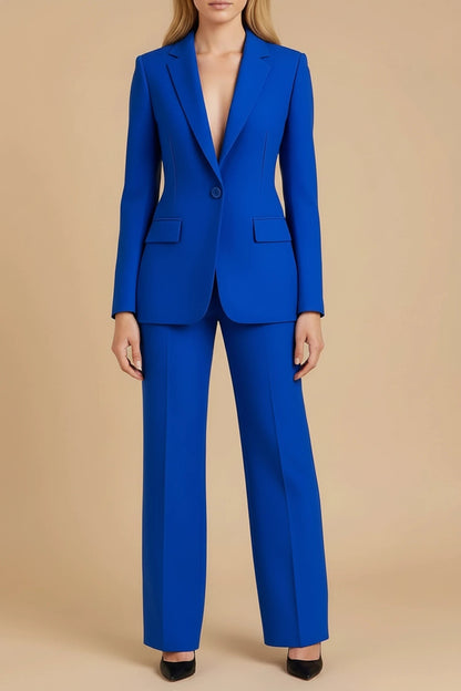 Elegant Women's Suit | Tailored Pant Suit Set with Wide-Leg Pants for Effortless Professional Style
