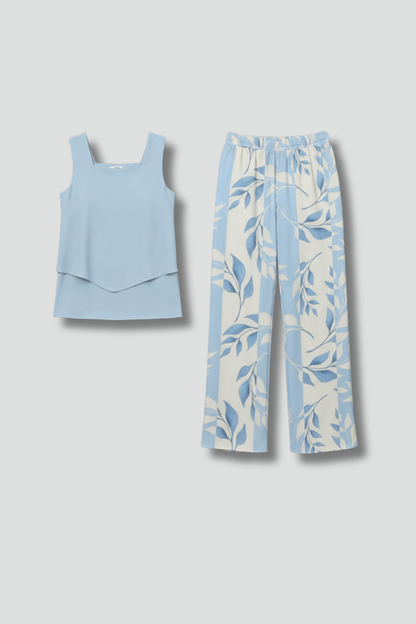 Elegant Women's Two Piece Set | Sleeveless Top & Wide Leg Trousers for Effortless Style