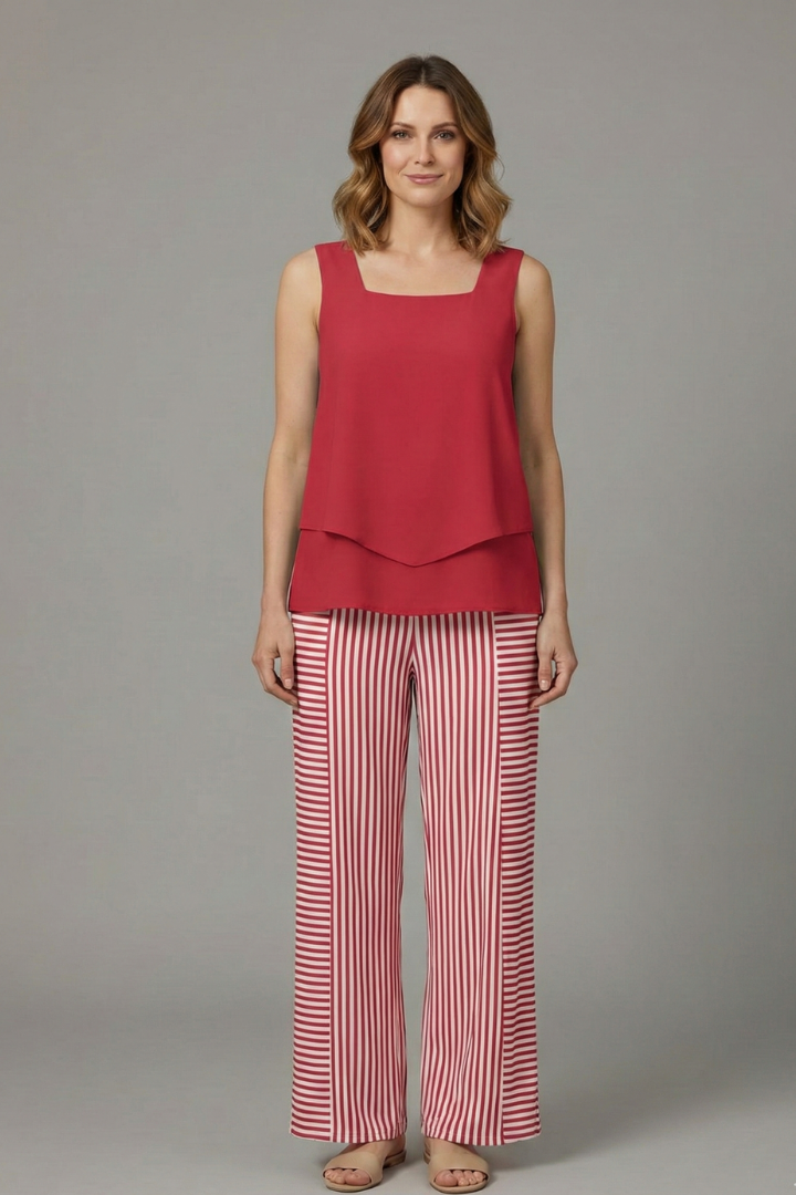 Elegant Women's Two Piece Set | Sleeveless Top & Wide Leg Trousers for Effortless Style