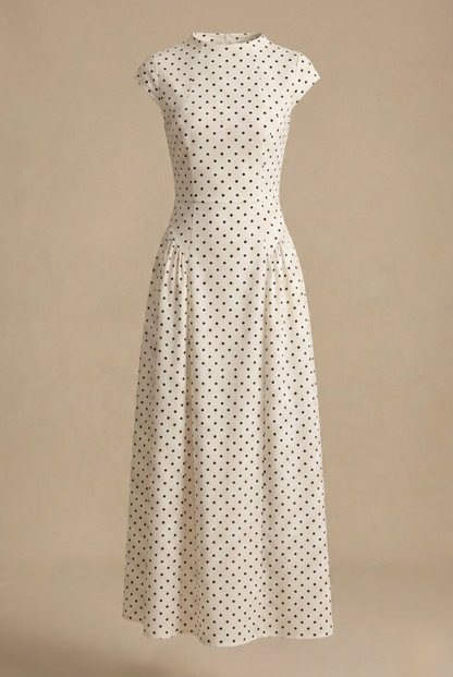 Elegant | Women's Polka Dot Maxi Dress with A-Line Silhouette | Effortless Style for Any Occasion
