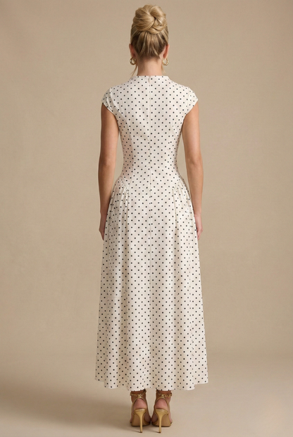 Elegant | Women's Polka Dot Maxi Dress with A-Line Silhouette | Effortless Style for Any Occasion
