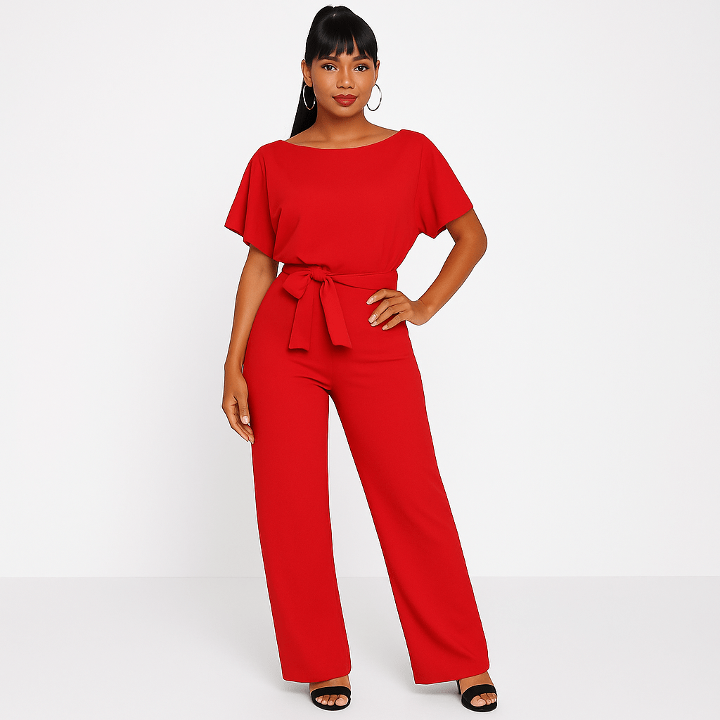 Elva | Elegant Jumpsuit for Women with Adjustable Tie Belt | Flattering Fit for All Occasions