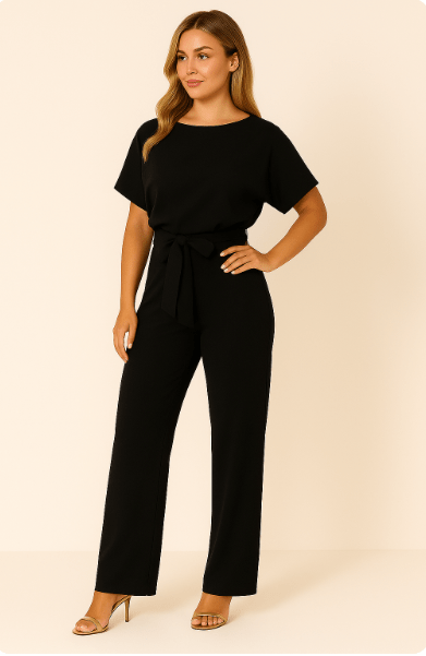 Elva | Elegant Jumpsuit for Women with Adjustable Tie Belt | Flattering Fit for All Occasions