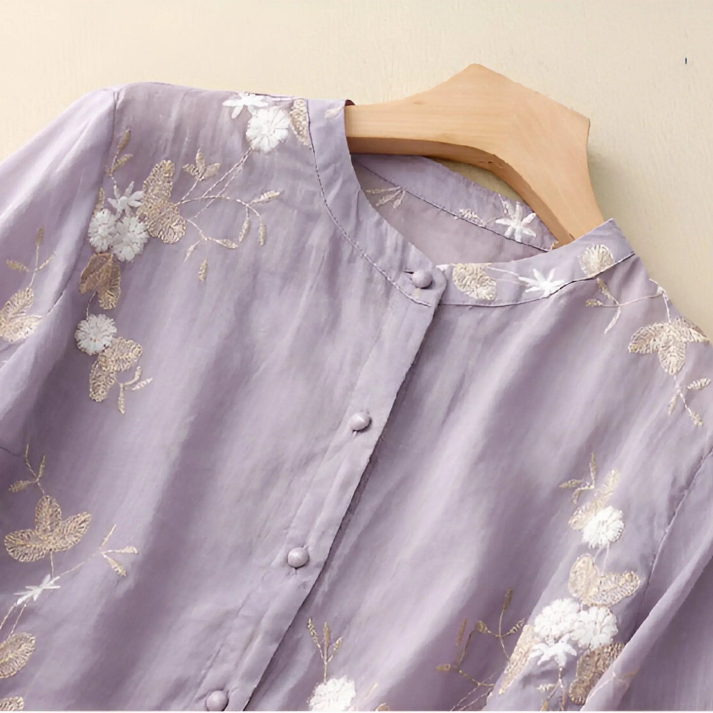 Emily Collection | Women's Top with Intricate Floral Embroidery | Soft Cotton for Effortless Style