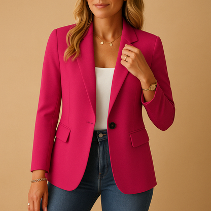 Emma Collection | Women's Fitted Tailored Blazer Jacket with Lightweight Fabric | Elegant Summer Style for Effortless Versatility