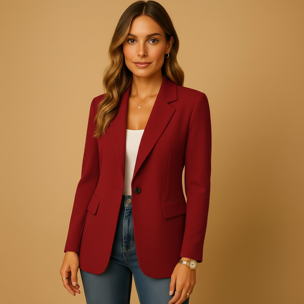 Emma Collection | Women's Fitted Tailored Blazer Jacket with Lightweight Fabric | Elegant Summer Style for Effortless Versatility