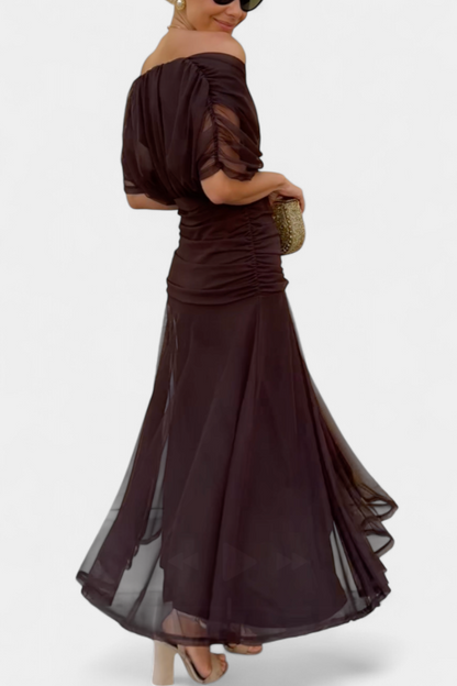 Eryzziah | Women's Floral Print Dress with V-Neckline | Elegant Summer Style for Wedding Guests and Special Occasions