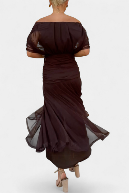 Eryzziah | Women's Floral Print Dress with V-Neckline | Elegant Summer Style for Wedding Guests and Special Occasions