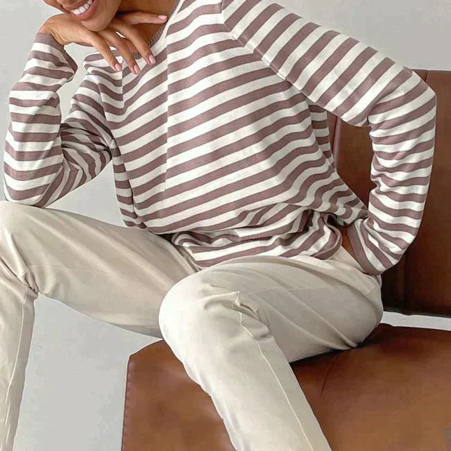 Essential Collection | Women's Top with Relaxed Fit & Timeless Striped Design | Comfortable Everyday Wear