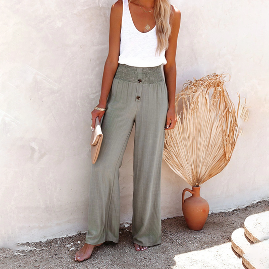 Esther Collection | Women's Wide Leg Pants with High Waist & Relaxed Fit | Effortless Style for Everyday Comfort