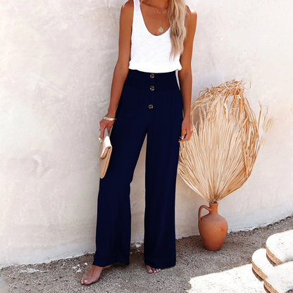 Esther Collection | Women's Wide Leg Pants with High Waist & Relaxed Fit | Effortless Style for Everyday Comfort